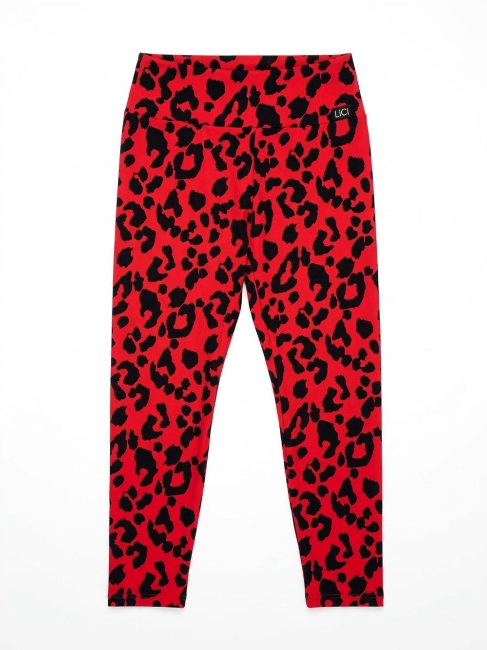 Lici Fit High-Rise Red Leopard Print Women's Active Leggings Size Small - Picture 3 of 8